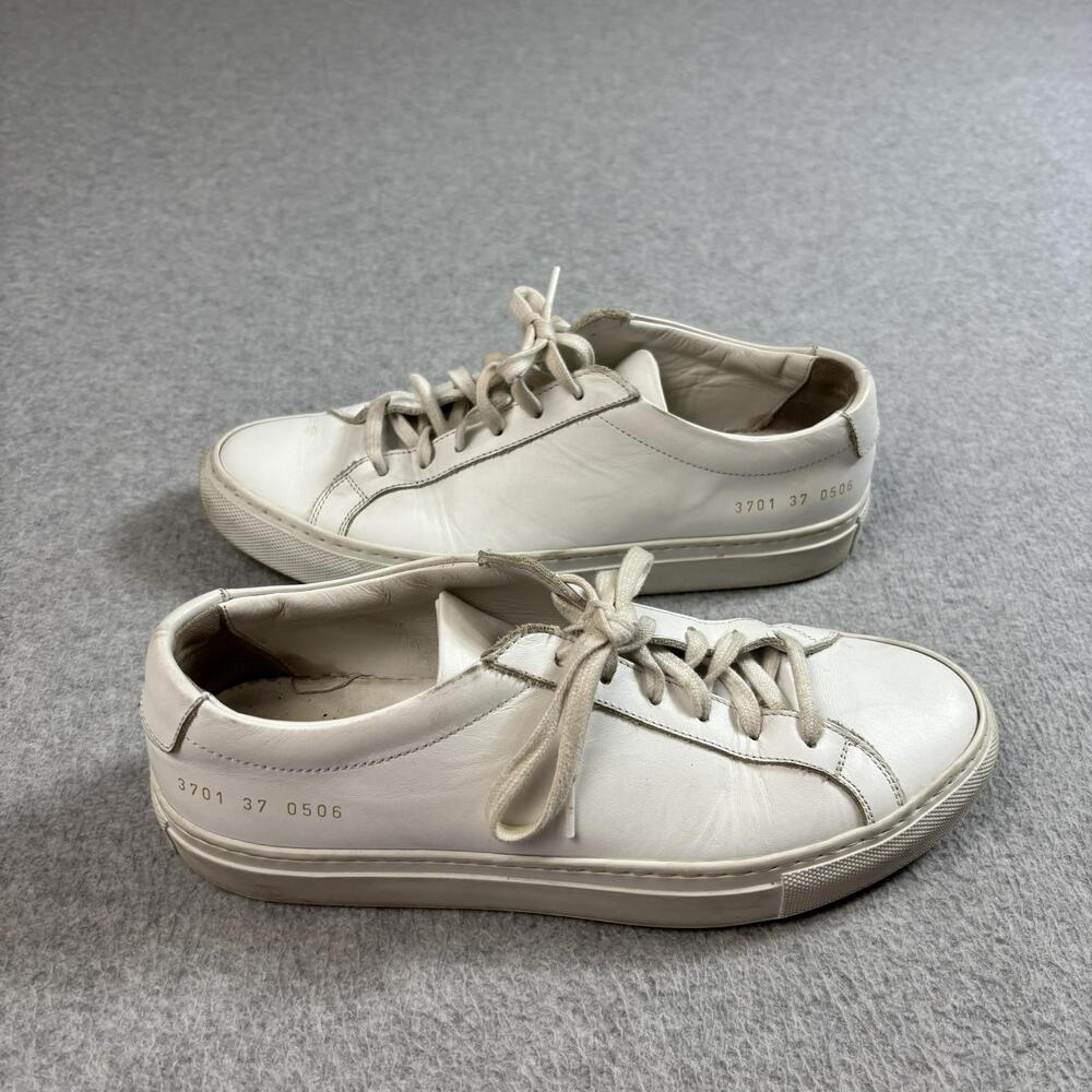 Common Projects Achilles Low Top Shoes Womens Size 37 White Made in Italy 3701
